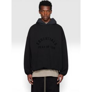 Fear of God ESSENTIALS Black Bonded Hoodie